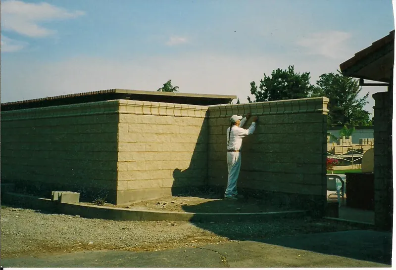 Block wall going up by Brickhouse Masonry, Central Valley CA