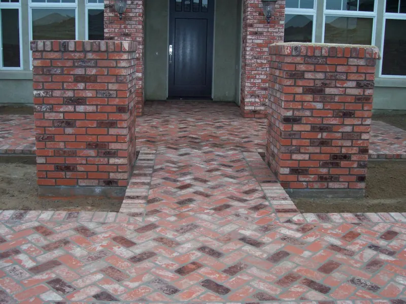 Brick columns and brick entry by Brickhouse Masonry, Central Valley CA