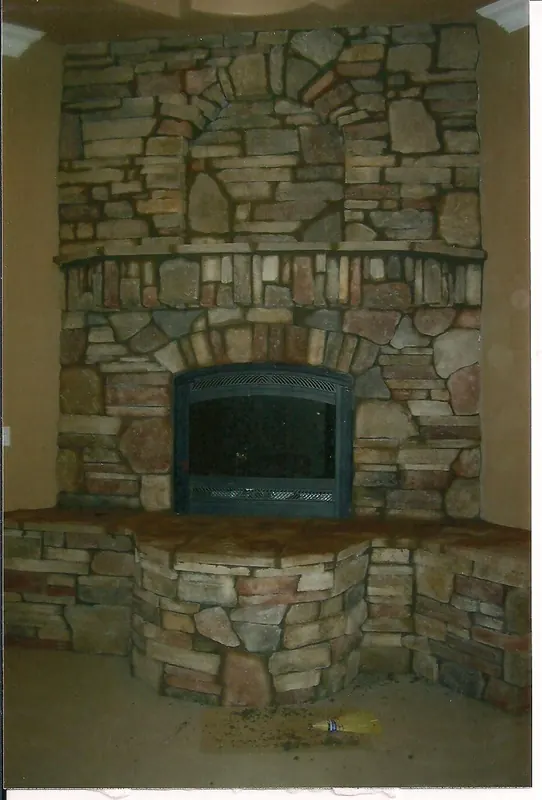 Fieldstone fireplace by Brickhouse Masonry, Central Valley CA