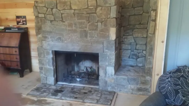 Stone fireplace surround by Brickhouse Masonry, Central Valley CA