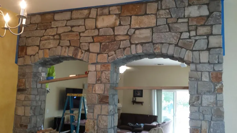 Stone veneer archways by Brickhouse Masonry, Central Valley CA